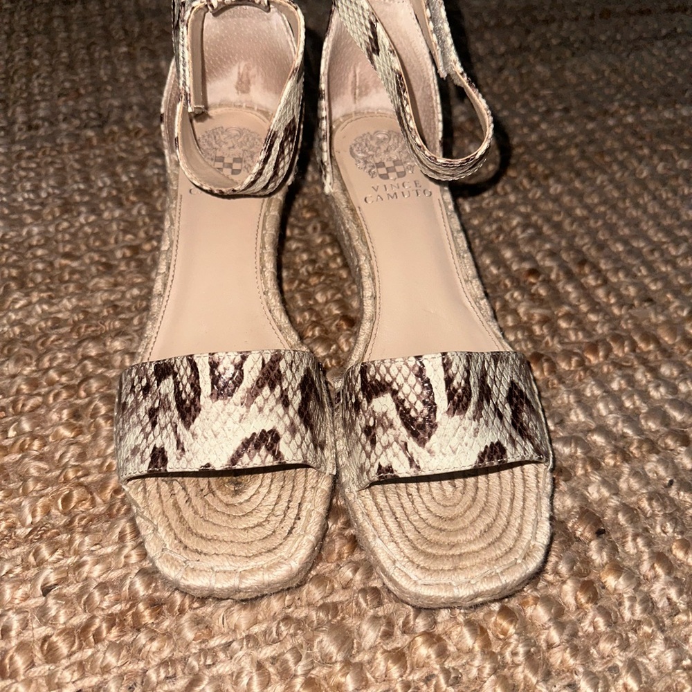 Vince Camuto snake print Espadrille Sandals with Ankle Straps